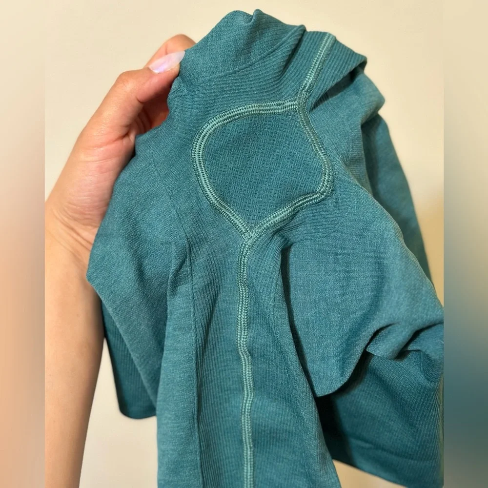 EUC LULULEMON In The Flow Crop II Heathered Real Teal Leggings - Picture 10 of 14